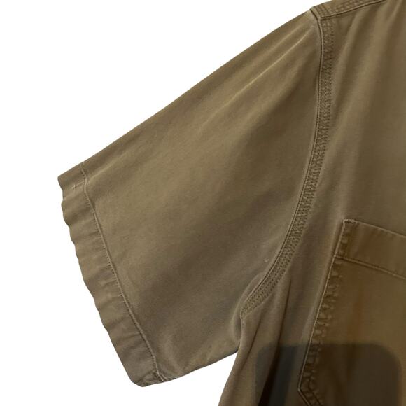 Carhartt Men Button Down Shirt Rugged Flex Relax Cotton Brown Size XL Workwear - Picture 4 of 7